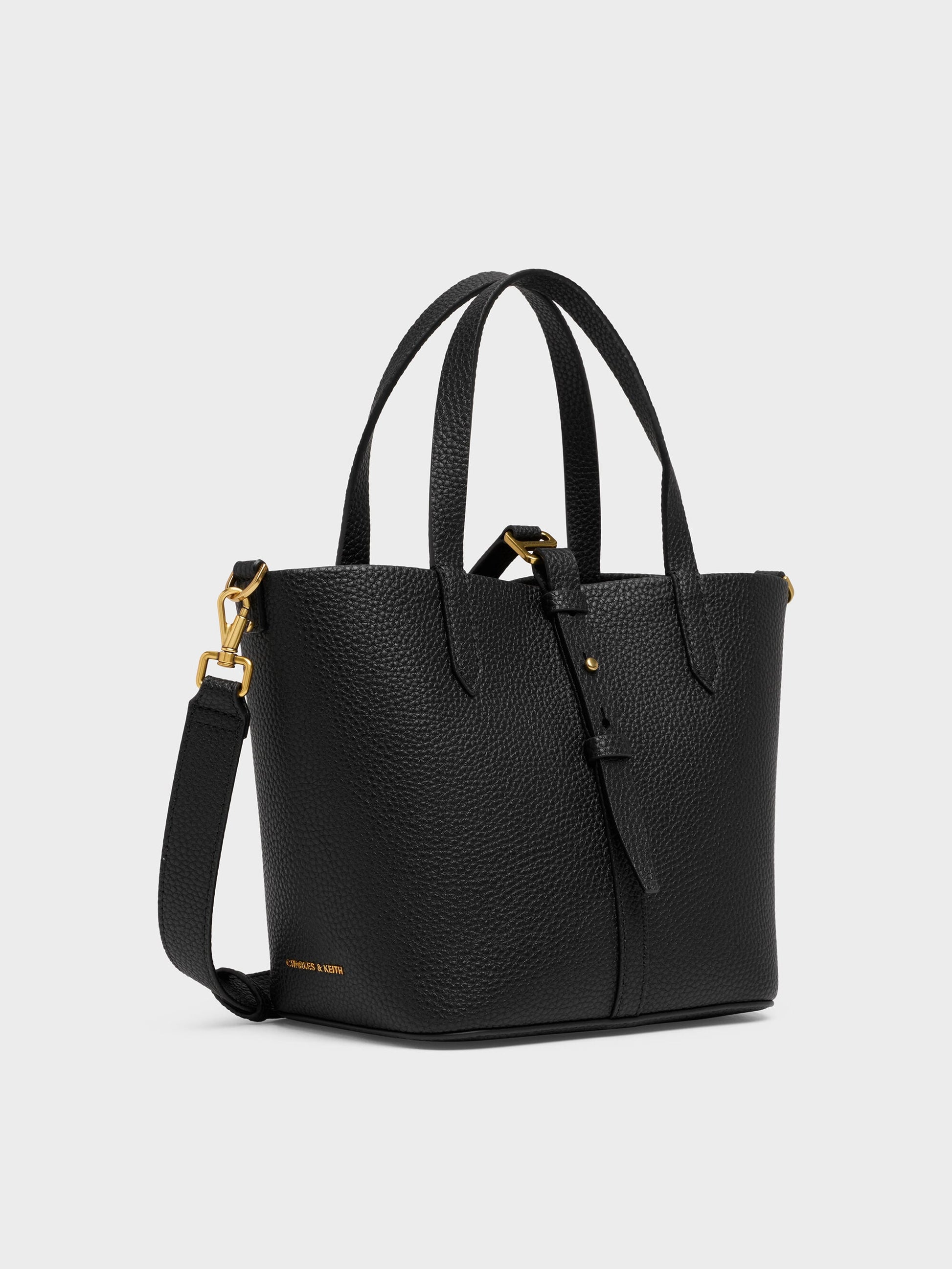 Beryl Belted Bucket Bag - Black | CHARLES & KEITH