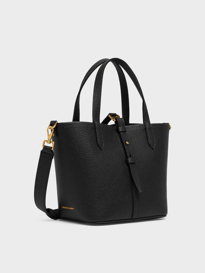 Beryl Belted Bucket Bag - Black | CHARLES & KEITH
