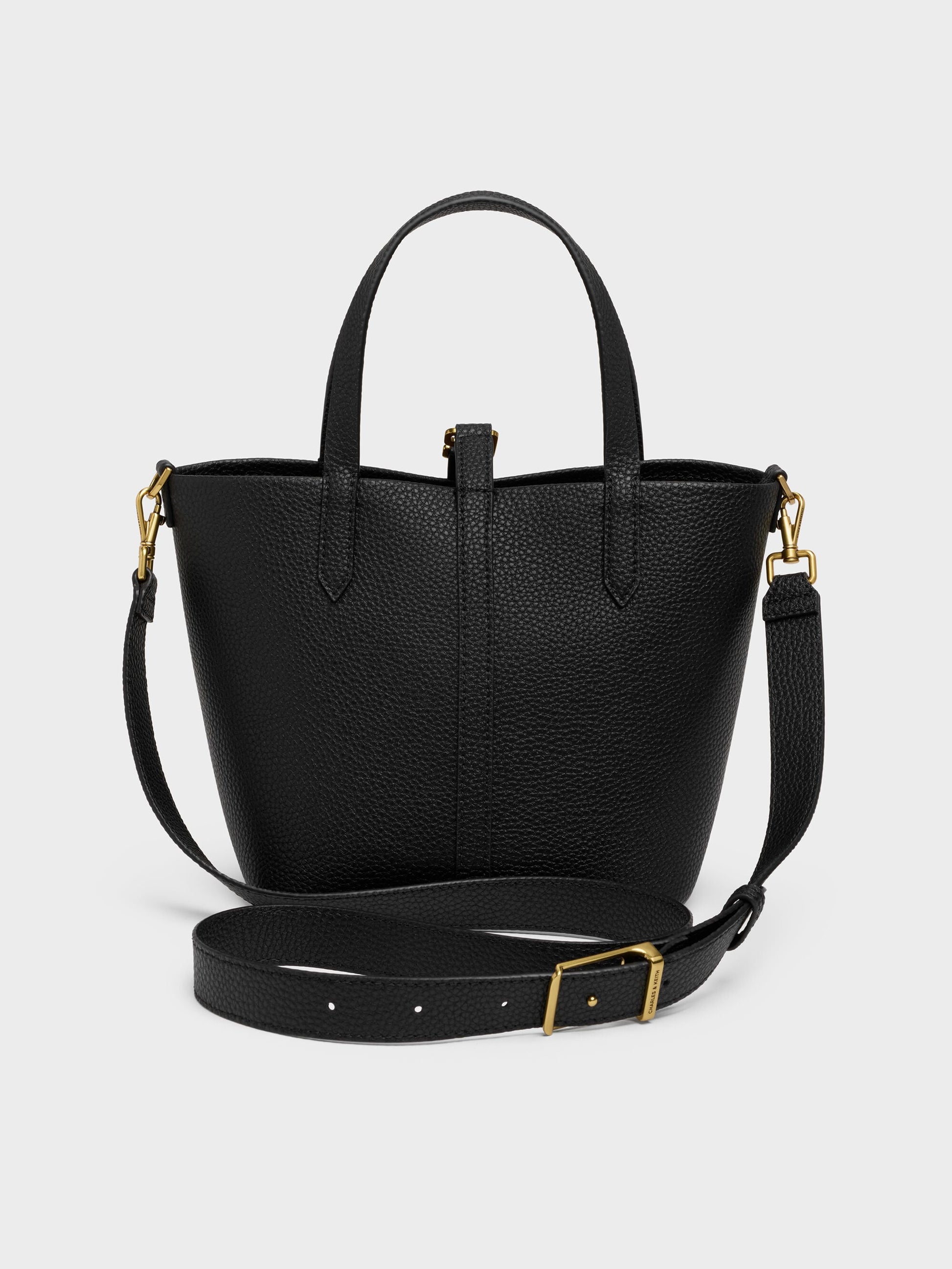 Beryl Belted Bucket Bag - Black | CHARLES & KEITH