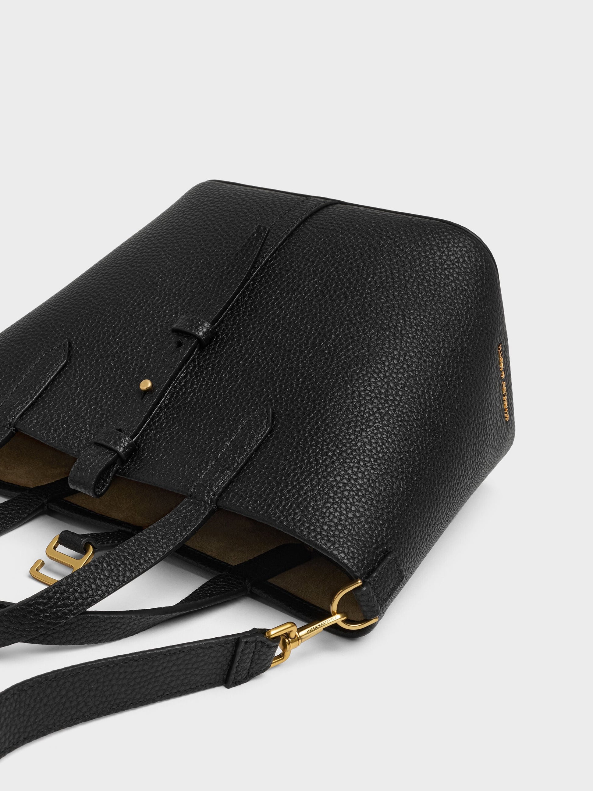 Beryl Belted Bucket Bag - Black | CHARLES & KEITH