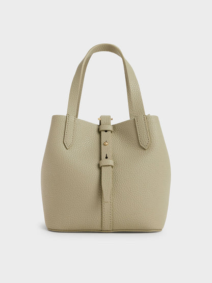 Beryl Belted Bucket Bag - Pale Olive | CHARLES & KEITH