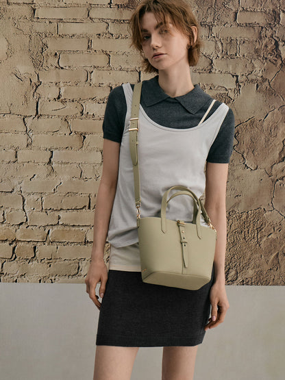 Beryl Belted Bucket Bag - Pale Olive | CHARLES & KEITH