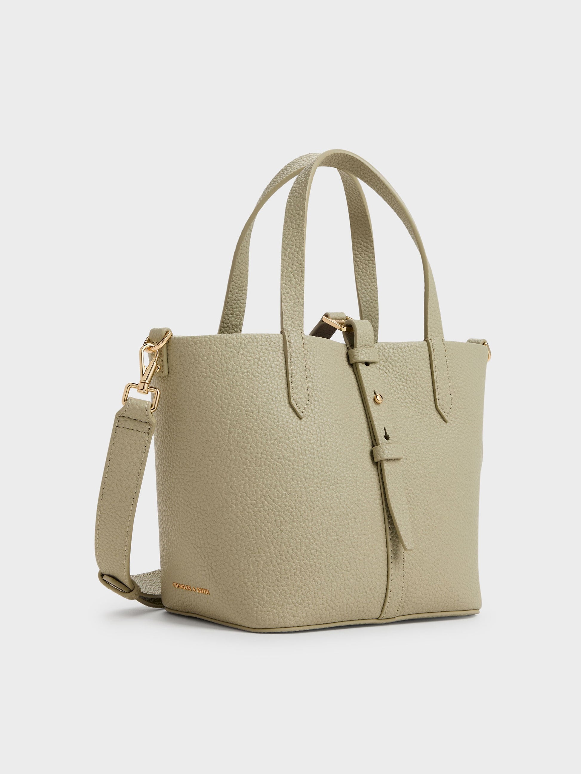 Beryl Belted Bucket Bag - Pale Olive | CHARLES & KEITH