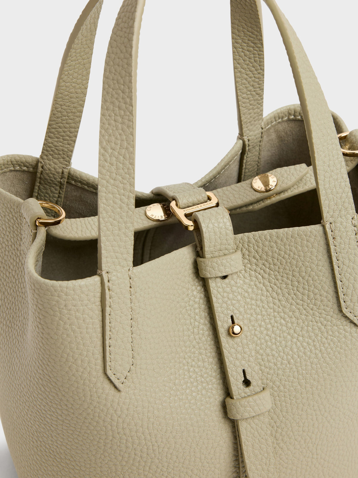 Beryl Belted Bucket Bag - Pale Olive | CHARLES & KEITH