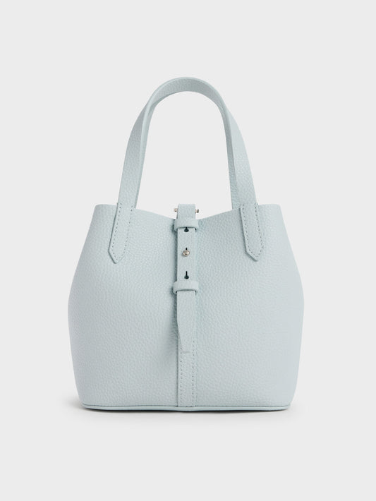 Beryl Belted Bucket Bag - Sea Salt Blue | CHARLES & KEITH