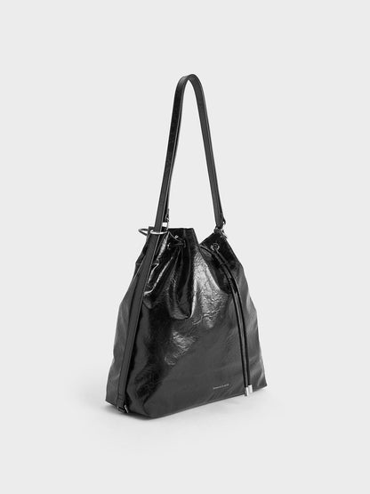 Neva Two-Way Bucket Bag - Noir | CHARLES & KEITH