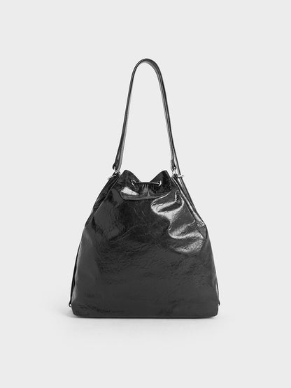 Neva Two-Way Bucket Bag - Noir | CHARLES & KEITH