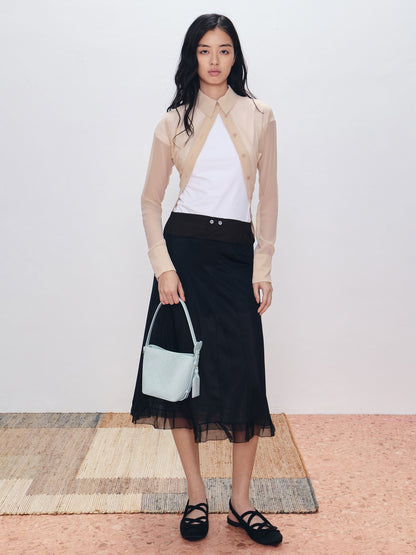 Duo Quilted Chain Bucket Bag - Sea Salt Blue | CHARLES & KEITH