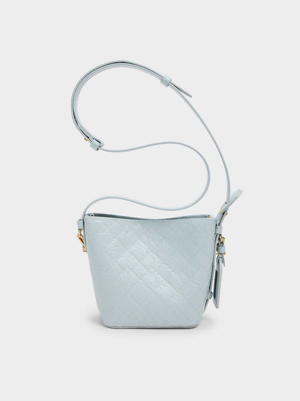 Duo Quilted Chain Bucket Bag - Sea Salt Blue | CHARLES & KEITH