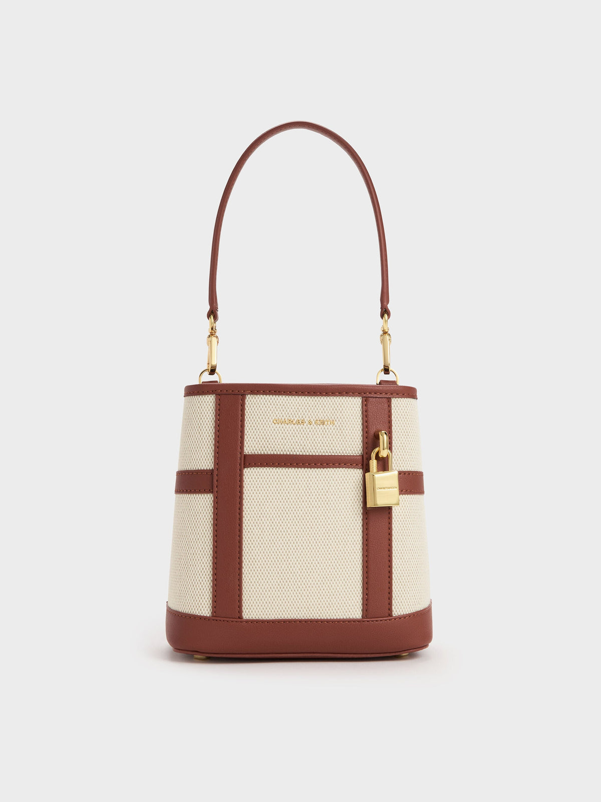 Scottie Canvas Bucket Bag - Brick | CHARLES & KEITH