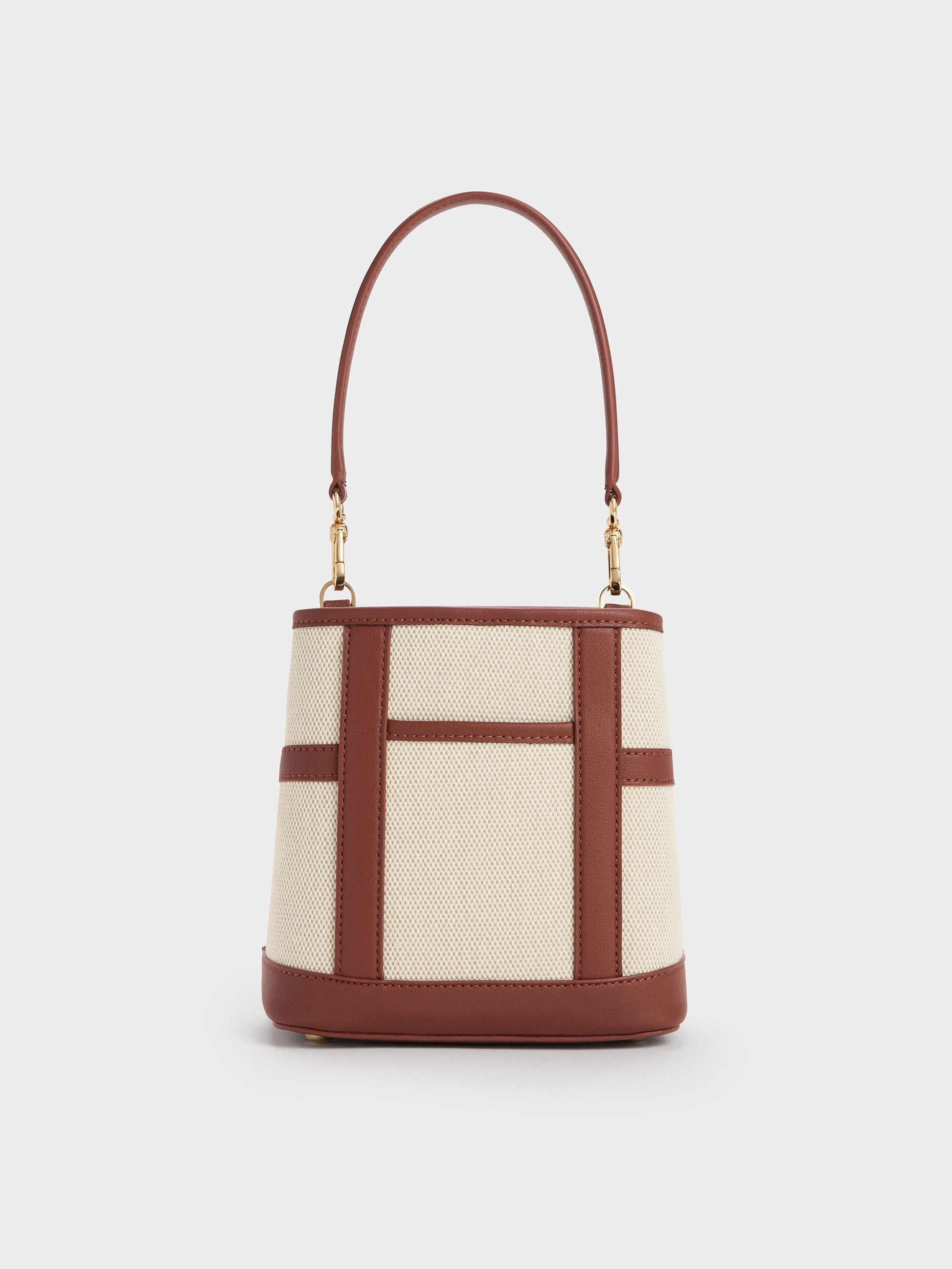Scottie Canvas Bucket Bag - Brick | CHARLES & KEITH