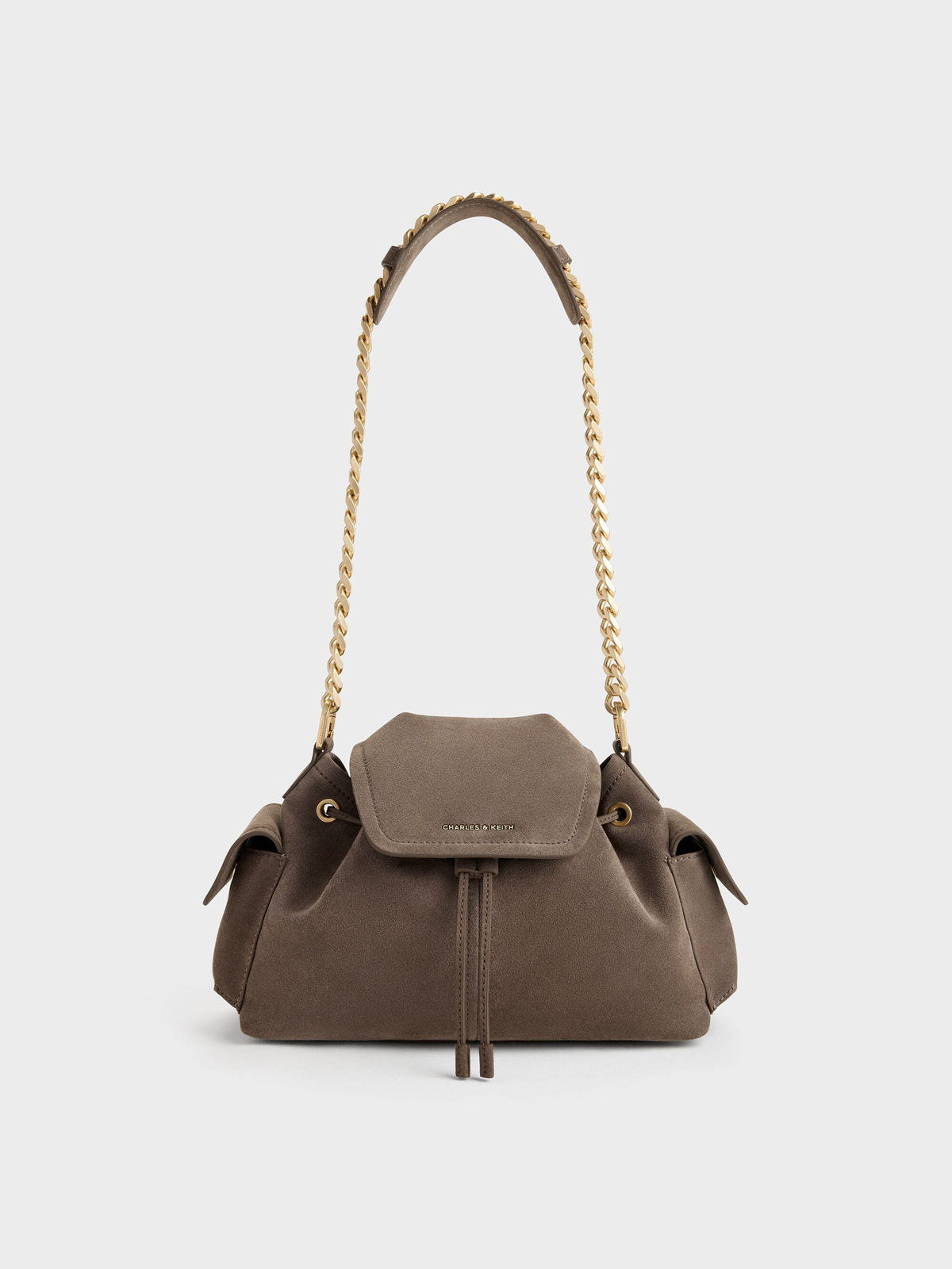 Noane Side-Pocket Two-Way Bucket Bag - Stone Grey | CHARLES & KEITH