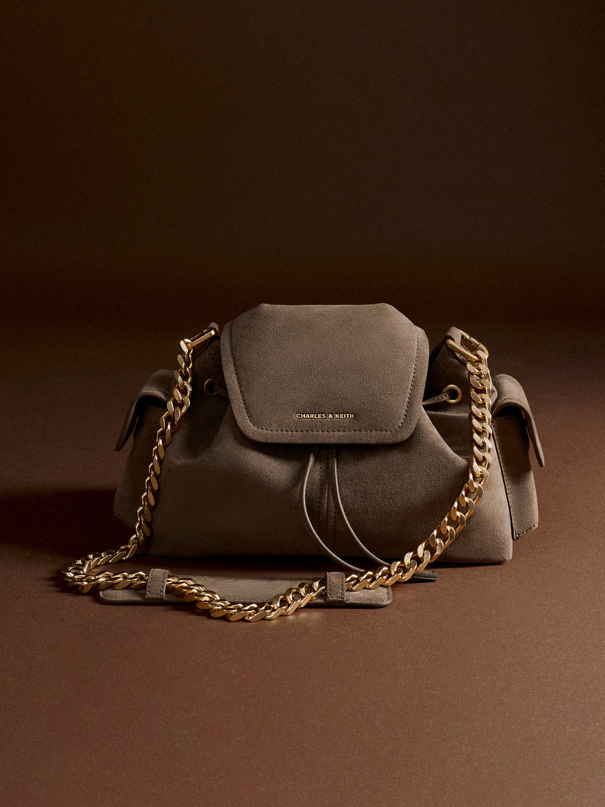 Noane Side-Pocket Two-Way Bucket Bag - Stone Grey | CHARLES & KEITH