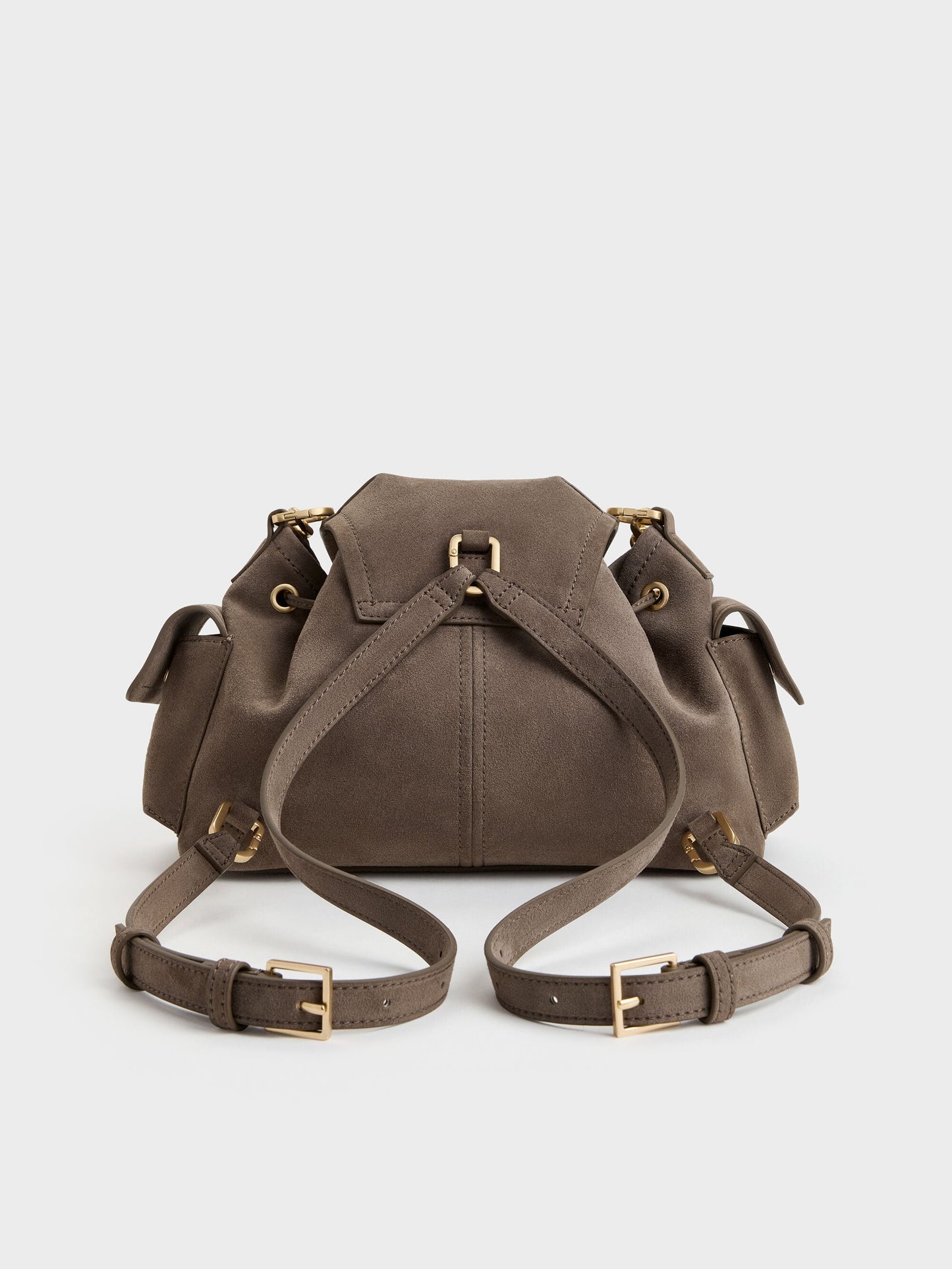 Noane Side-Pocket Two-Way Bucket Bag - Stone Grey | CHARLES & KEITH