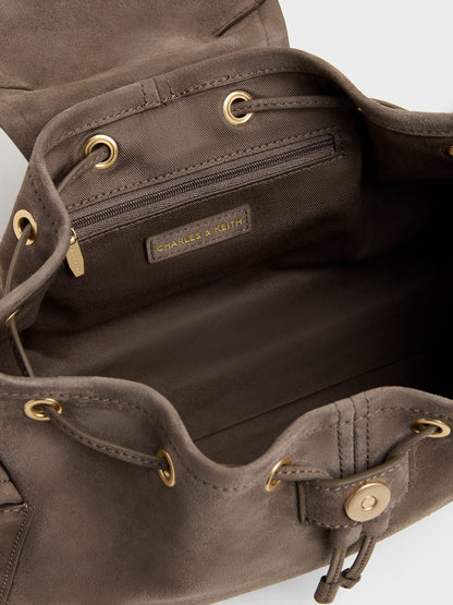 Noane Side-Pocket Two-Way Bucket Bag - Stone Grey | CHARLES & KEITH