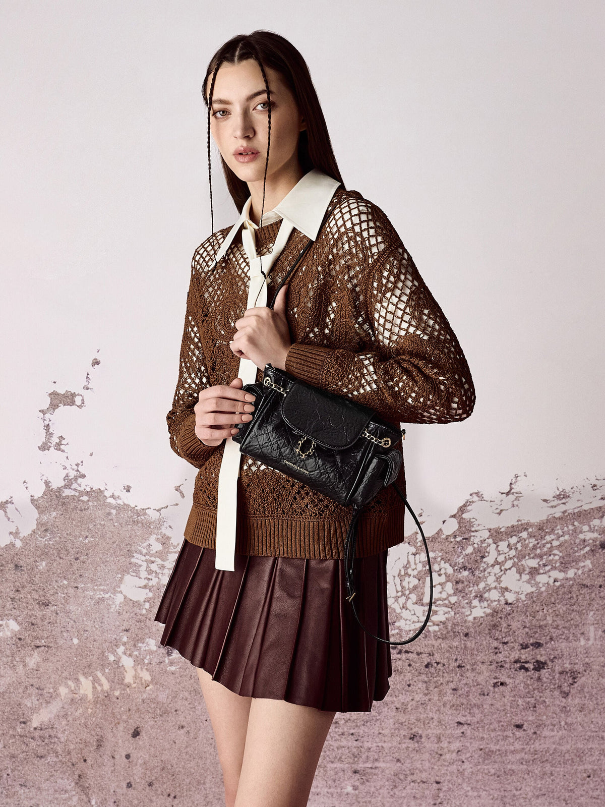 Duo Quilted Two-Way Front Flap Backpack - Black | CHARLES & KEITH