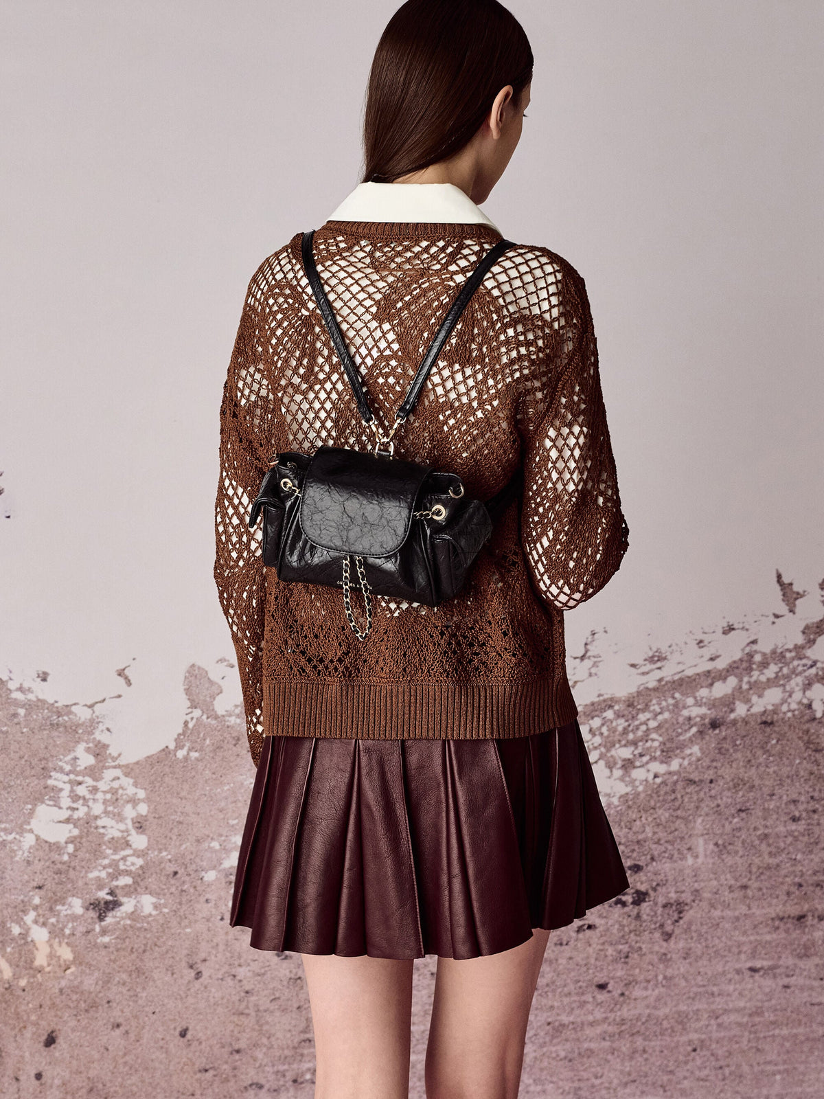 Duo Quilted Two-Way Front Flap Backpack - Black | CHARLES & KEITH