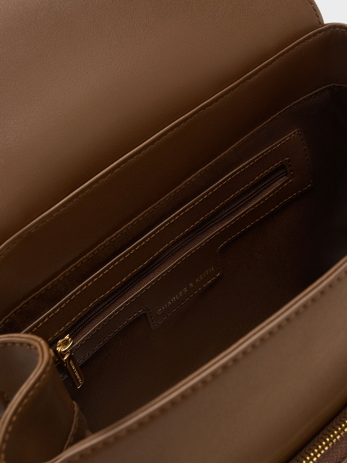 Octavia Front-Flap Backpack - Dark Brown | CHARLES & KEITH