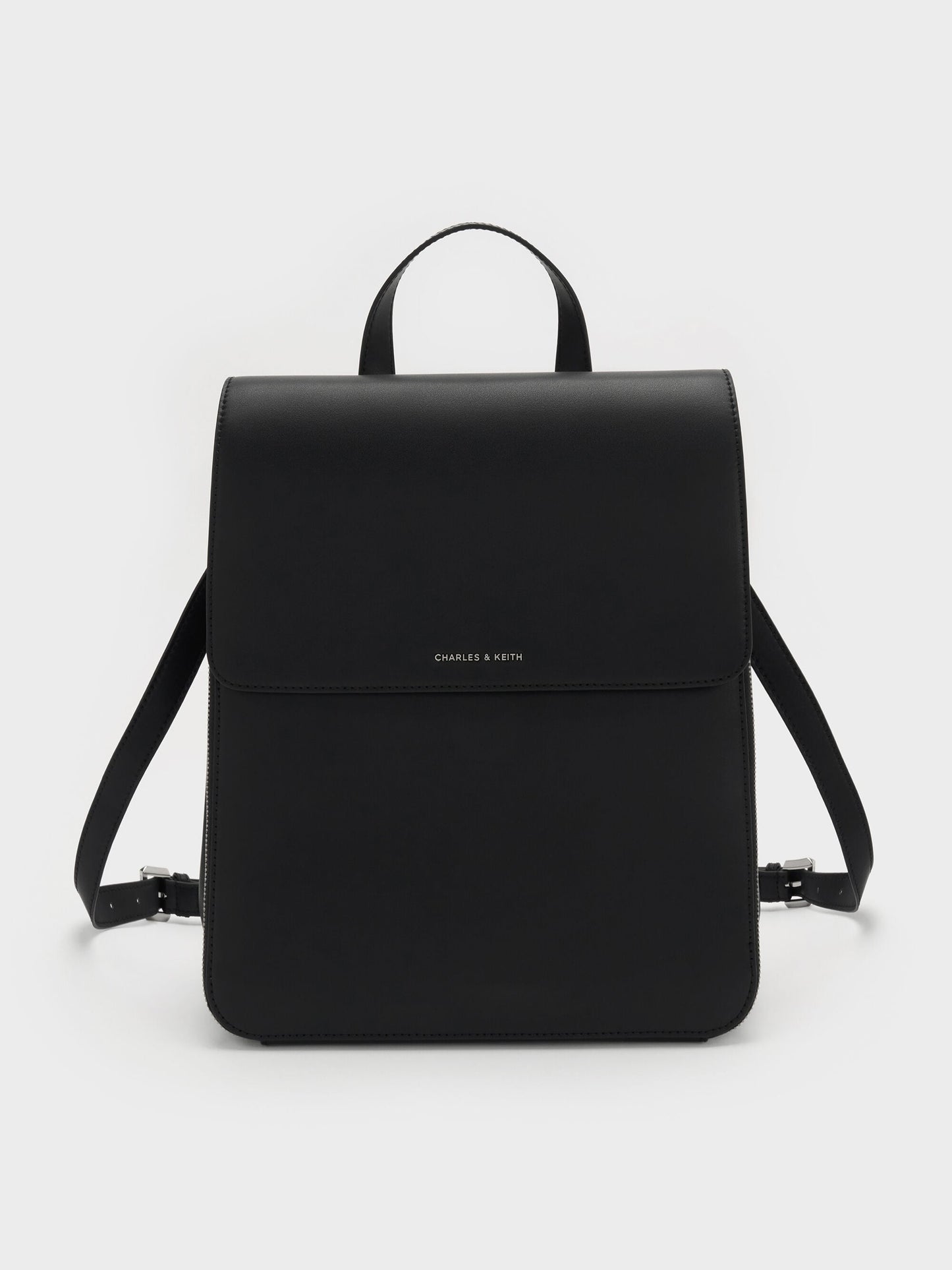 Octavia Front-Flap Backpack - Noir | CHARLES & KEITH