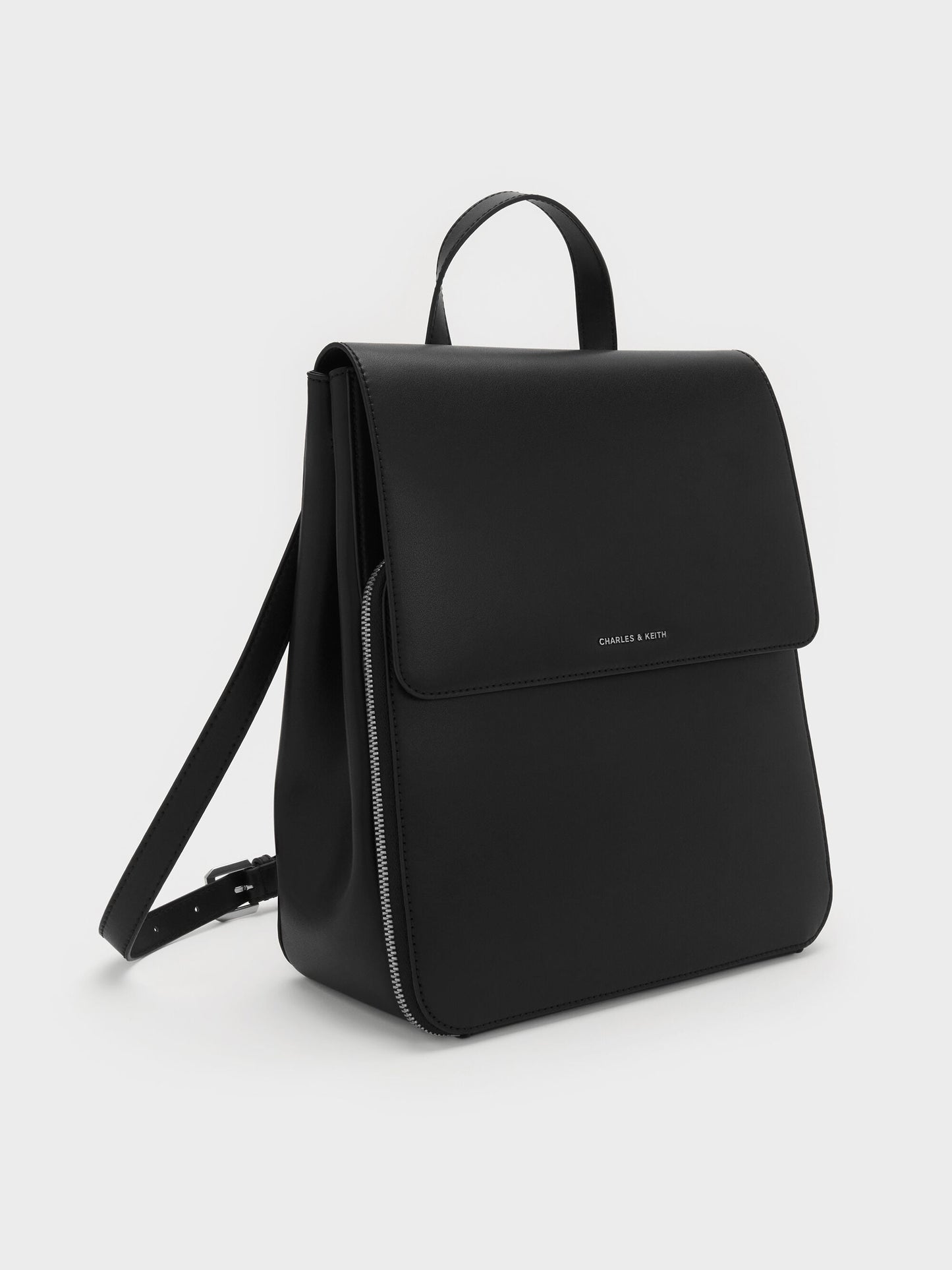 Octavia Front-Flap Backpack - Noir | CHARLES & KEITH