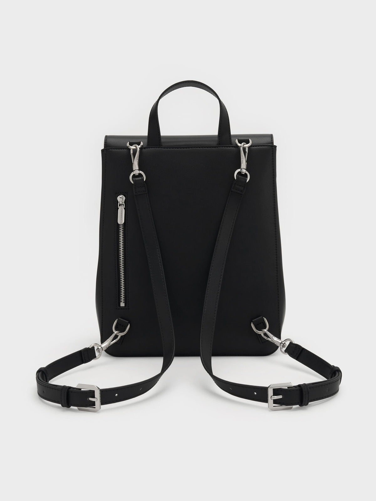 Octavia Front-Flap Backpack - Noir | CHARLES & KEITH