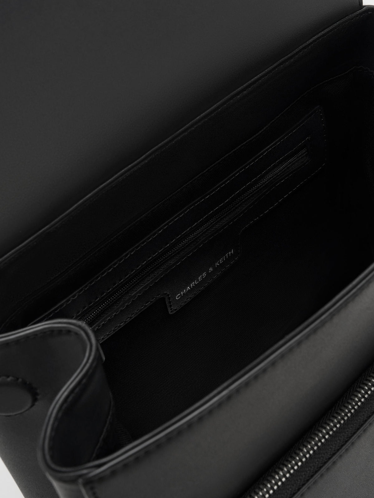 Octavia Front-Flap Backpack - Noir | CHARLES & KEITH