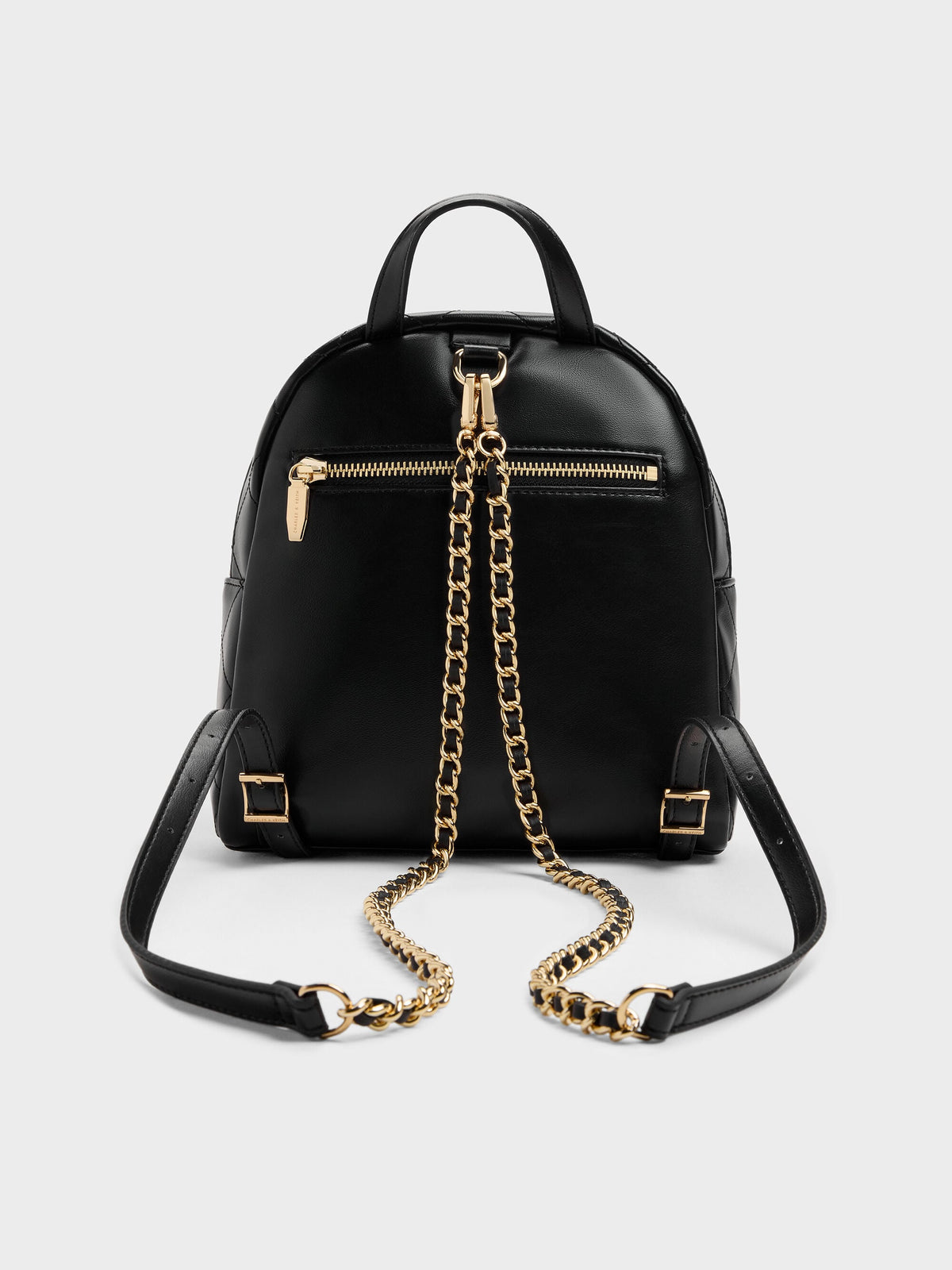 Alva Quilted Front-Pocket Backpack - Black | CHARLES & KEITH