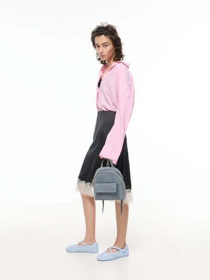 Alva Quilted Front-Pocket Backpack - Smoky Blue | CHARLES & KEITH