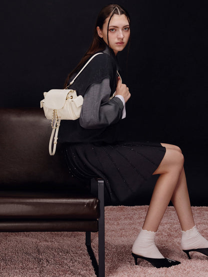 Duo Quilted Two-Way Front Flap Backpack - Cream | CHARLES & KEITH