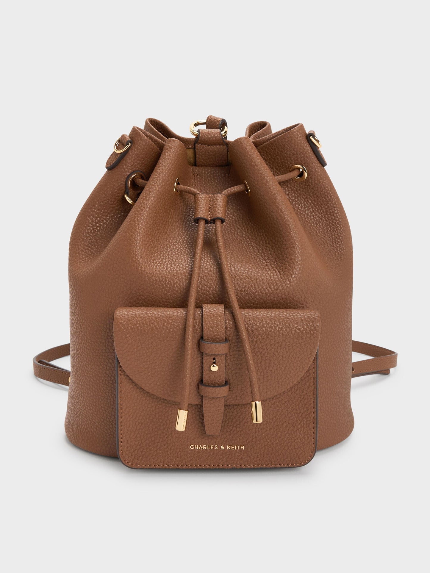 Beryl Drawstring Backpack - Chocolate | CHARLES & KEITH