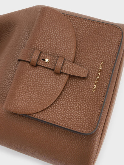 Beryl Drawstring Backpack - Chocolate | CHARLES & KEITH