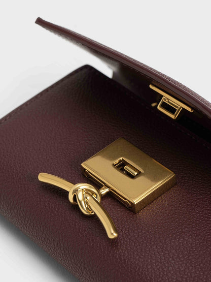 Huxley Metallic-Knot Wallet - Dark Chocolate | CHARLES & KEITH