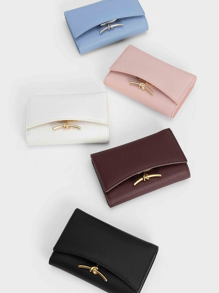 Huxley Metallic-Knot Wallet - Dark Chocolate | CHARLES & KEITH