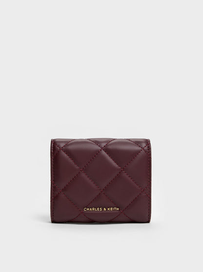 Arrietty Quilted Curved-Flap Wallet - Wineberry Red | CHARLES & KEITH