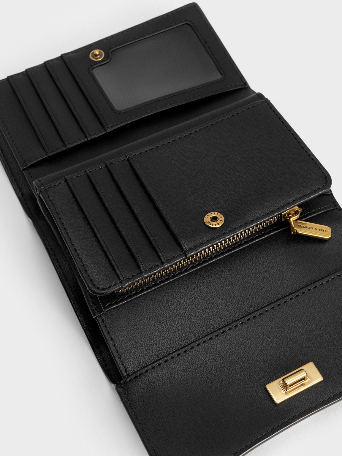 Huxley Metallic-Knot Wallet - Black | CHARLES & KEITH