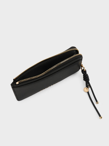 Everleigh Zip-Around Card Holder - Black | CHARLES & KEITH