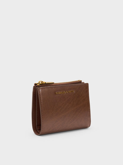 Harmonee Top-Zip Small Wallet - Chocolate | CHARLES & KEITH