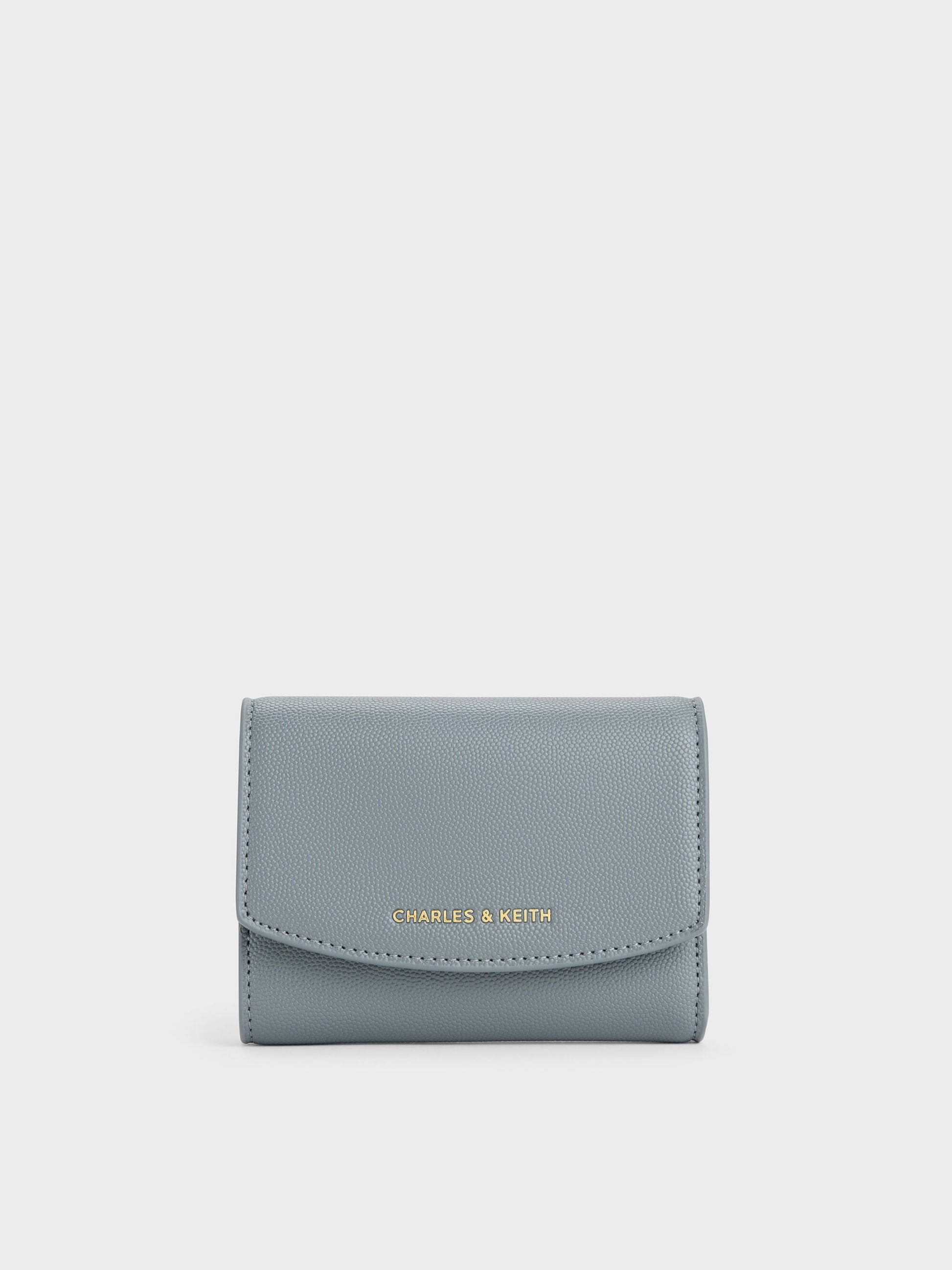 Briony Curved Flap Wallet - Smoky Blue | CHARLES & KEITH