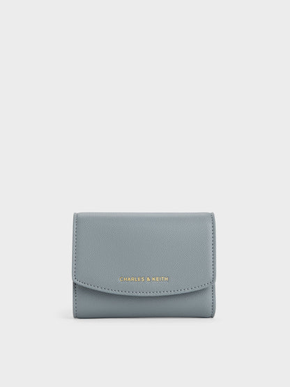 Briony Curved Flap Wallet - Smoky Blue | CHARLES & KEITH