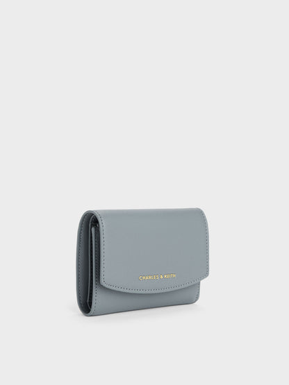 Briony Curved Flap Wallet - Smoky Blue | CHARLES & KEITH