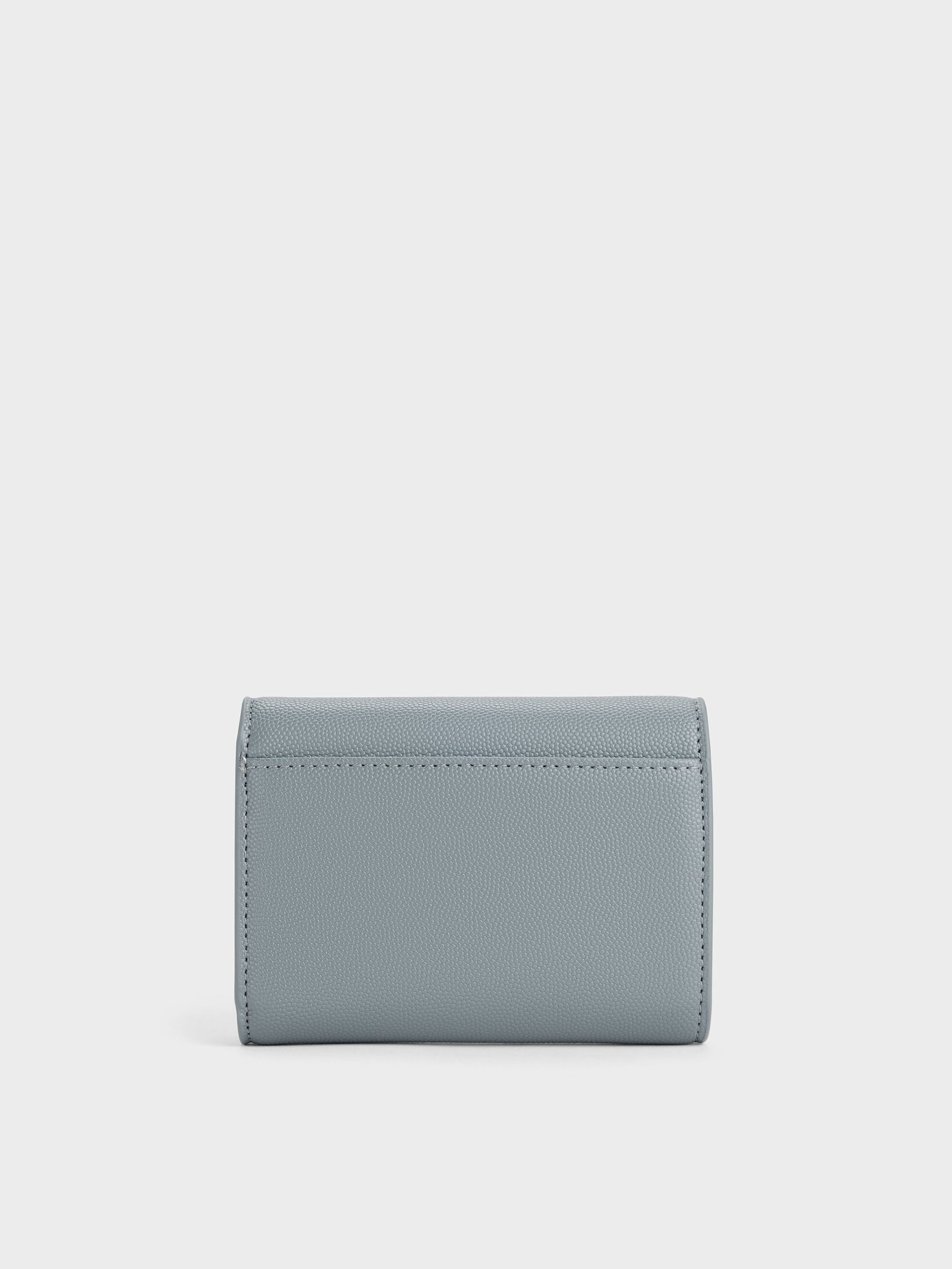 Briony Curved Flap Wallet - Smoky Blue | CHARLES & KEITH