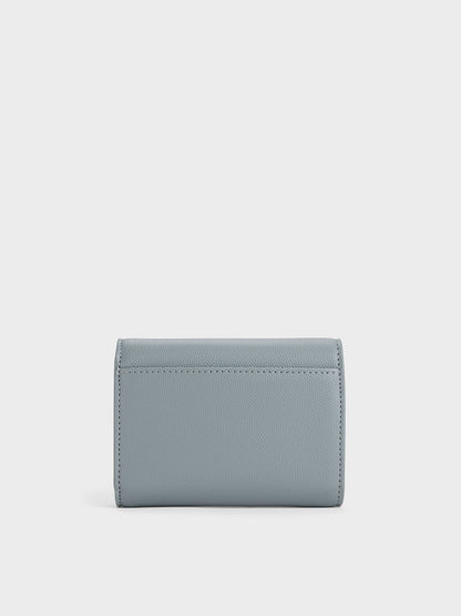 Briony Curved Flap Wallet - Smoky Blue | CHARLES & KEITH