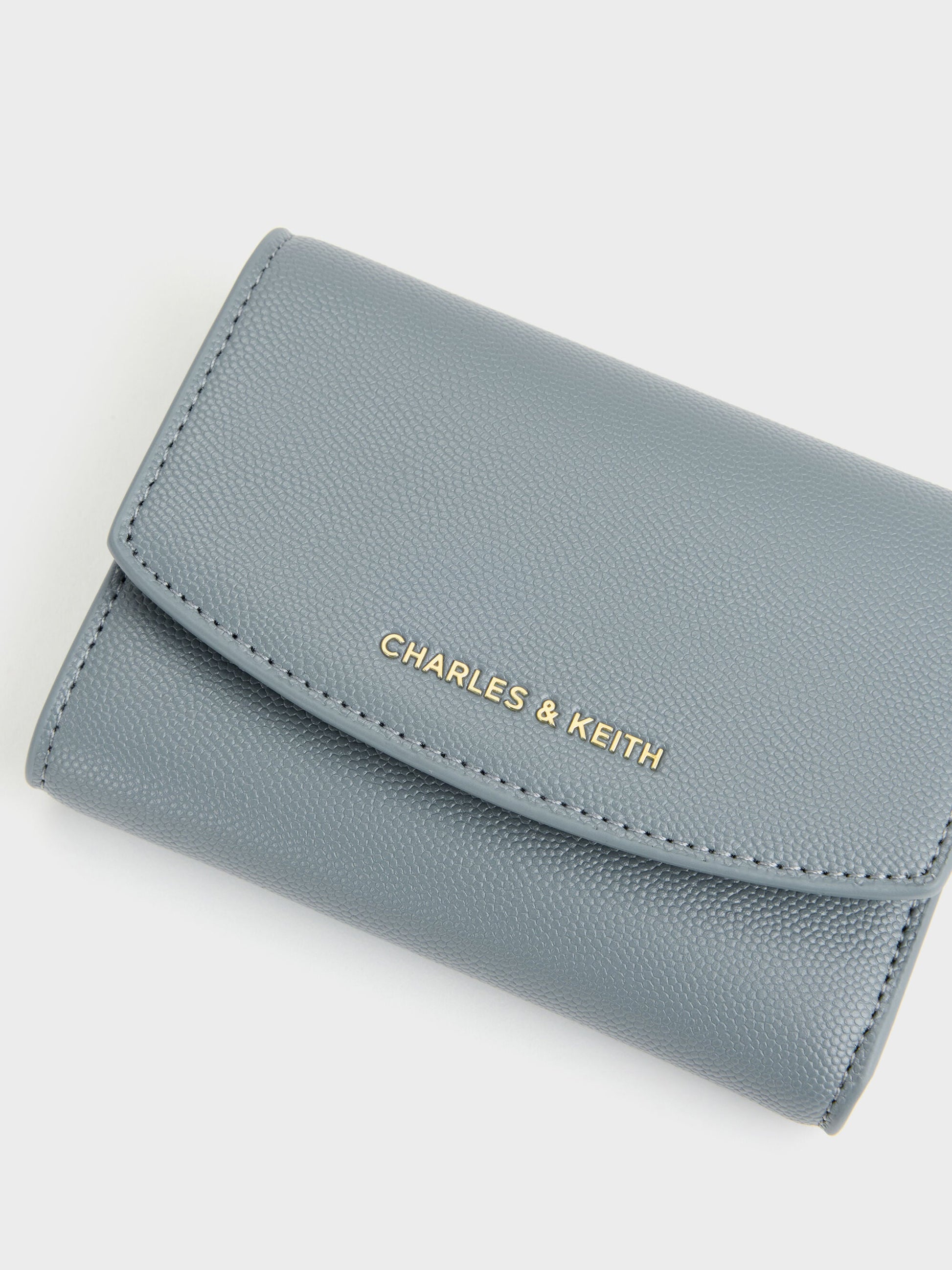 Briony Curved Flap Wallet - Smoky Blue | CHARLES & KEITH
