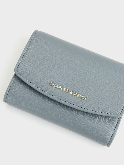 Briony Curved Flap Wallet - Smoky Blue | CHARLES & KEITH