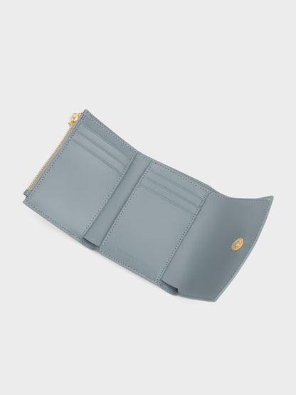 Briony Curved Flap Wallet - Smoky Blue | CHARLES & KEITH