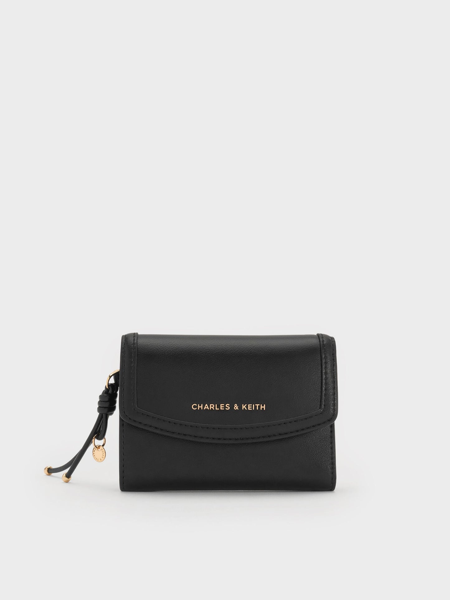 Haylen Front-Flap Small Wallet - Black | CHARLES & KEITH
