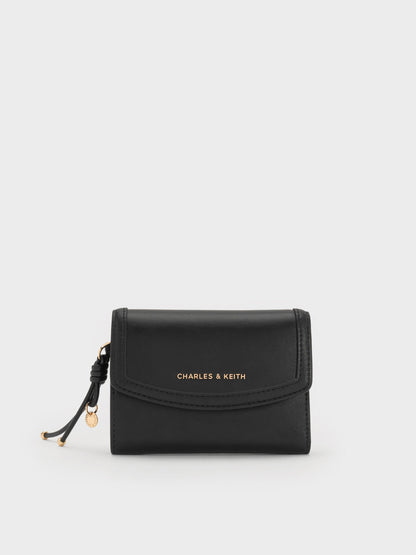 Haylen Front-Flap Small Wallet - Black | CHARLES & KEITH