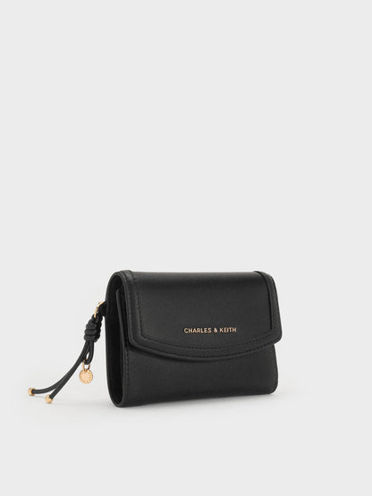 Haylen Front-Flap Small Wallet - Black | CHARLES & KEITH