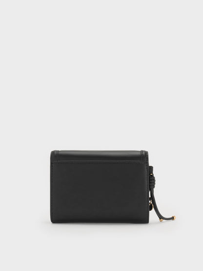 Haylen Front-Flap Small Wallet - Black | CHARLES & KEITH
