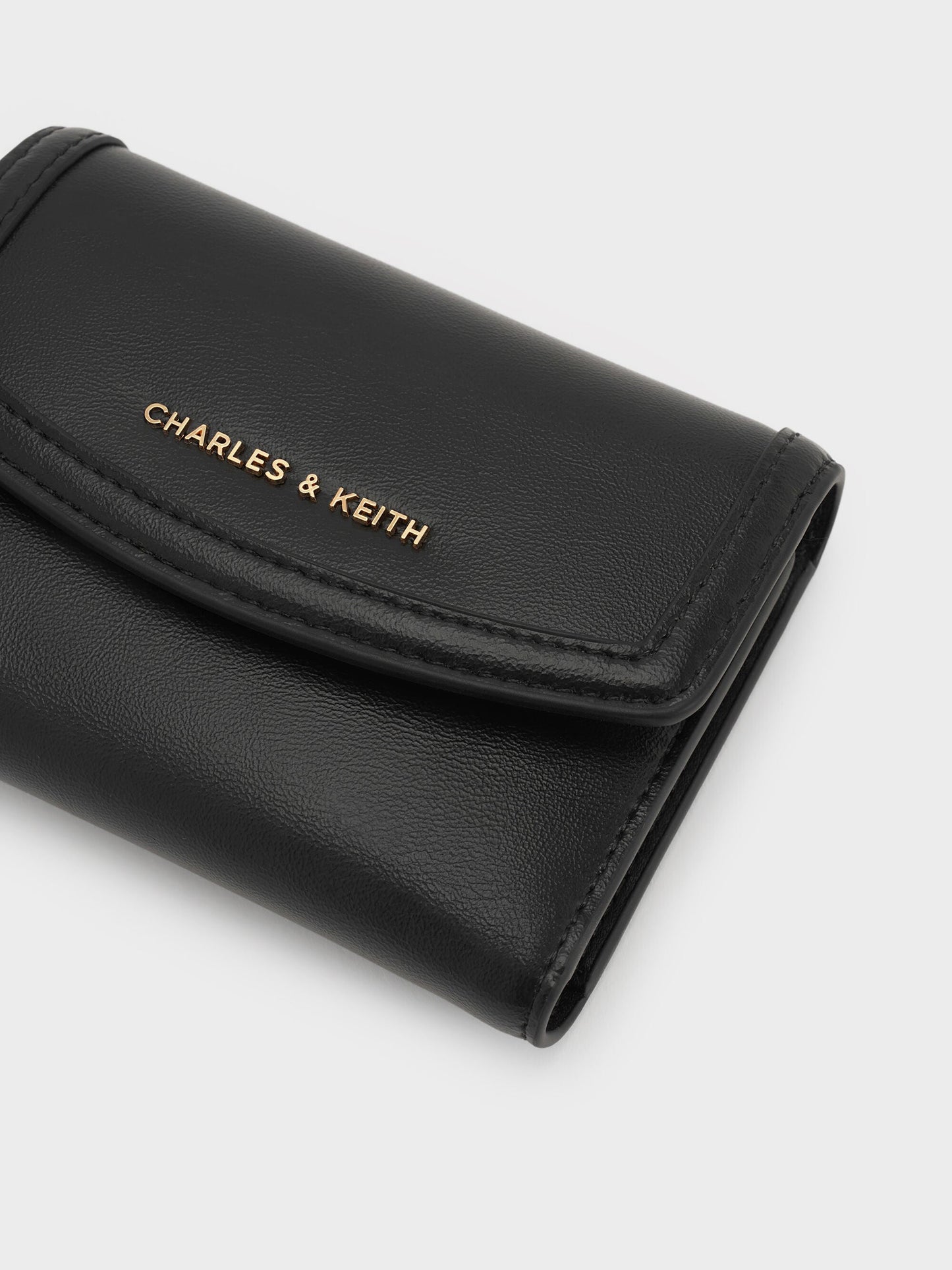 Haylen Front-Flap Small Wallet - Black | CHARLES & KEITH
